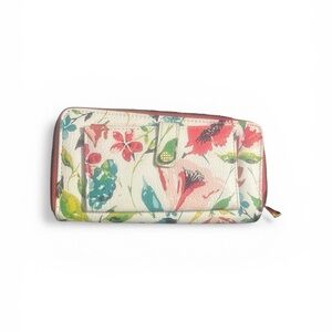 Floral Zip-Around Women's Wallet - White Multi
